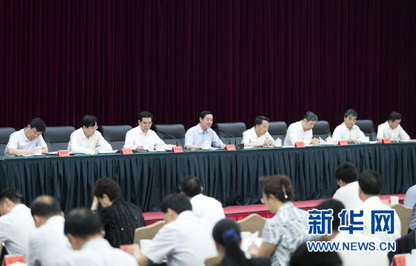 7月12日，中共中央政治局委員、中央書記處書記、中宣部部長(zhǎng)劉奇葆在北京出席全國(guó)出版工作會(huì)議。 新華社記者 丁海濤 攝
