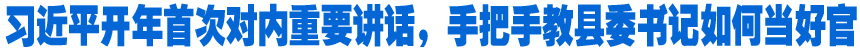 習近平開年首次對內重要講話，手把手教縣委書記如何當好官